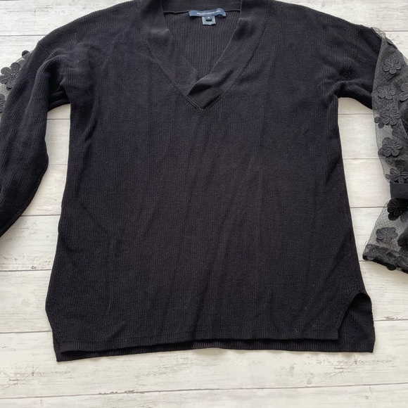 french connection Mozart  Caballo Lace Knits Cotton sweater M Black goth lace - Picture 7 of 7